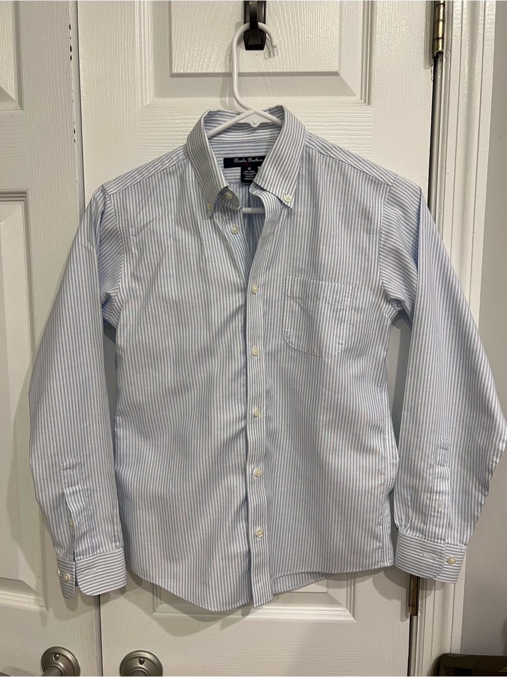 Brooks Brothers boy’s Light Blue and White Stripe Button-Down Shirt